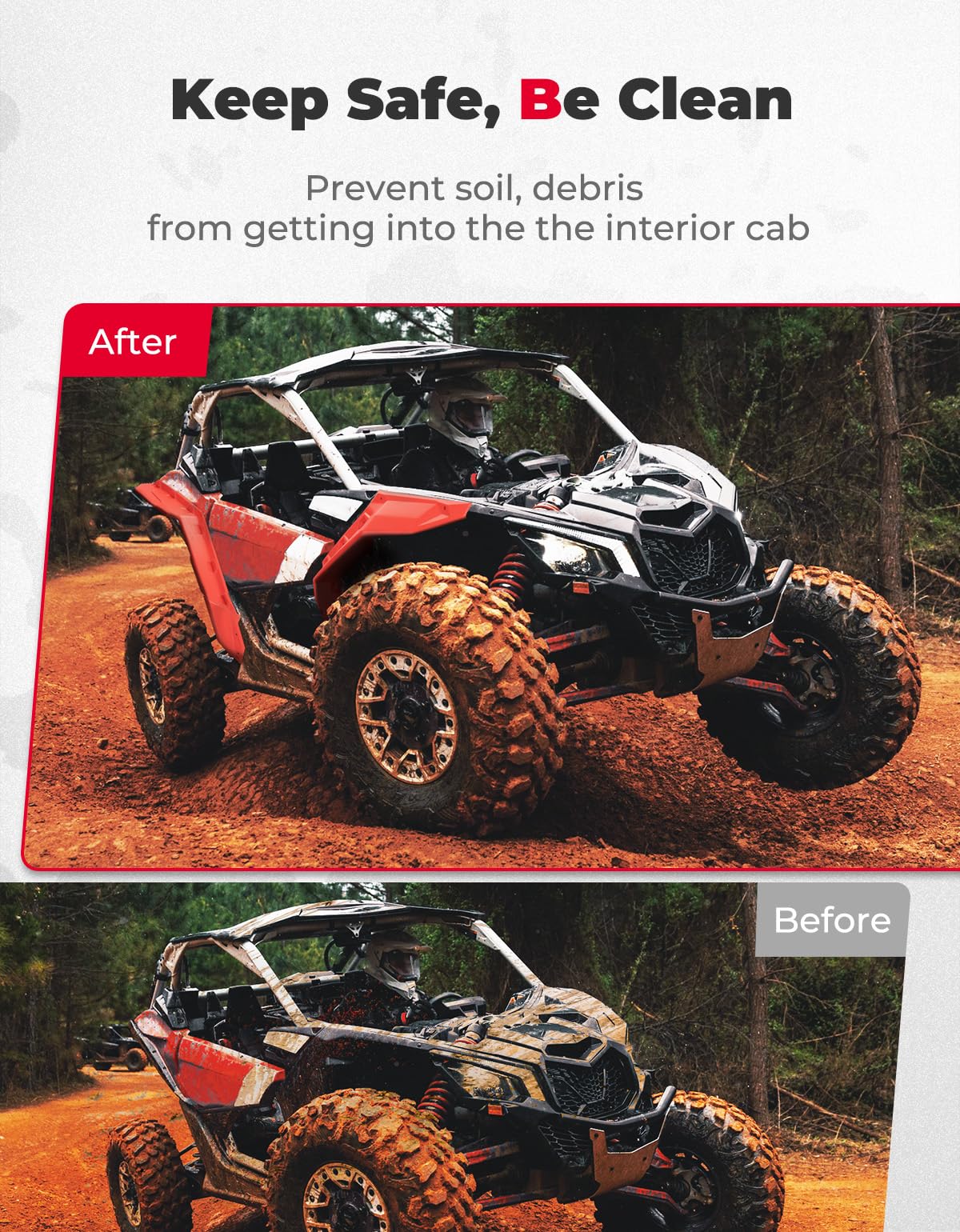 Photo of Red Fender Flares for Can-Am Maverick X3 / X3 MAX by Kemimoto - Premium for UTVs / Side by Sides