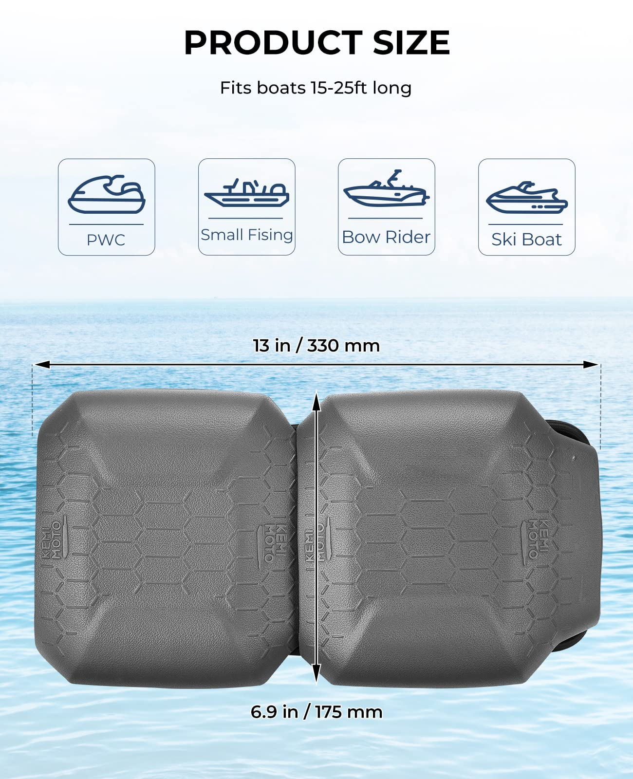 Photo of Splicing EVA Boat Fenders with Lock Design, Upgraded Boat Bumpers by Kemimoto - Premium for UTVs / Side by Sides