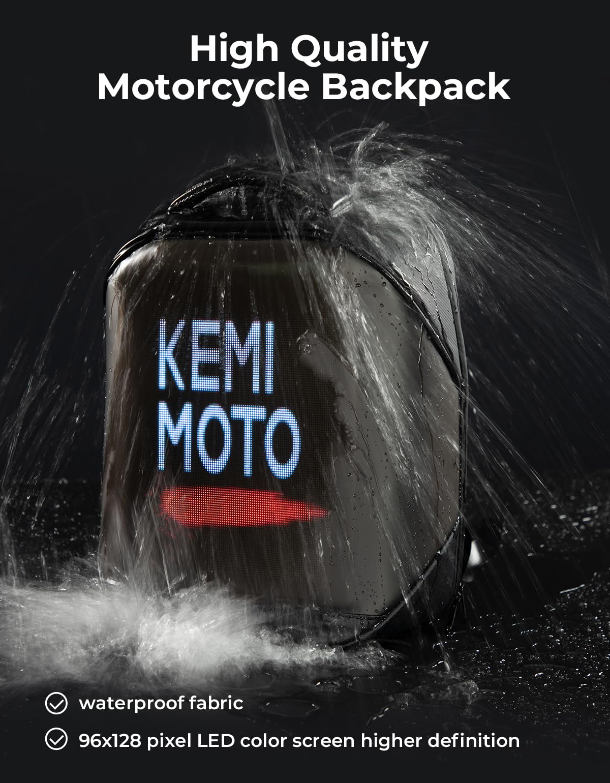Photo of LED Backpack with DIY Programming for Motorcycle Travel and Camping by Kemimoto - Premium for UTVs / Side by Sides