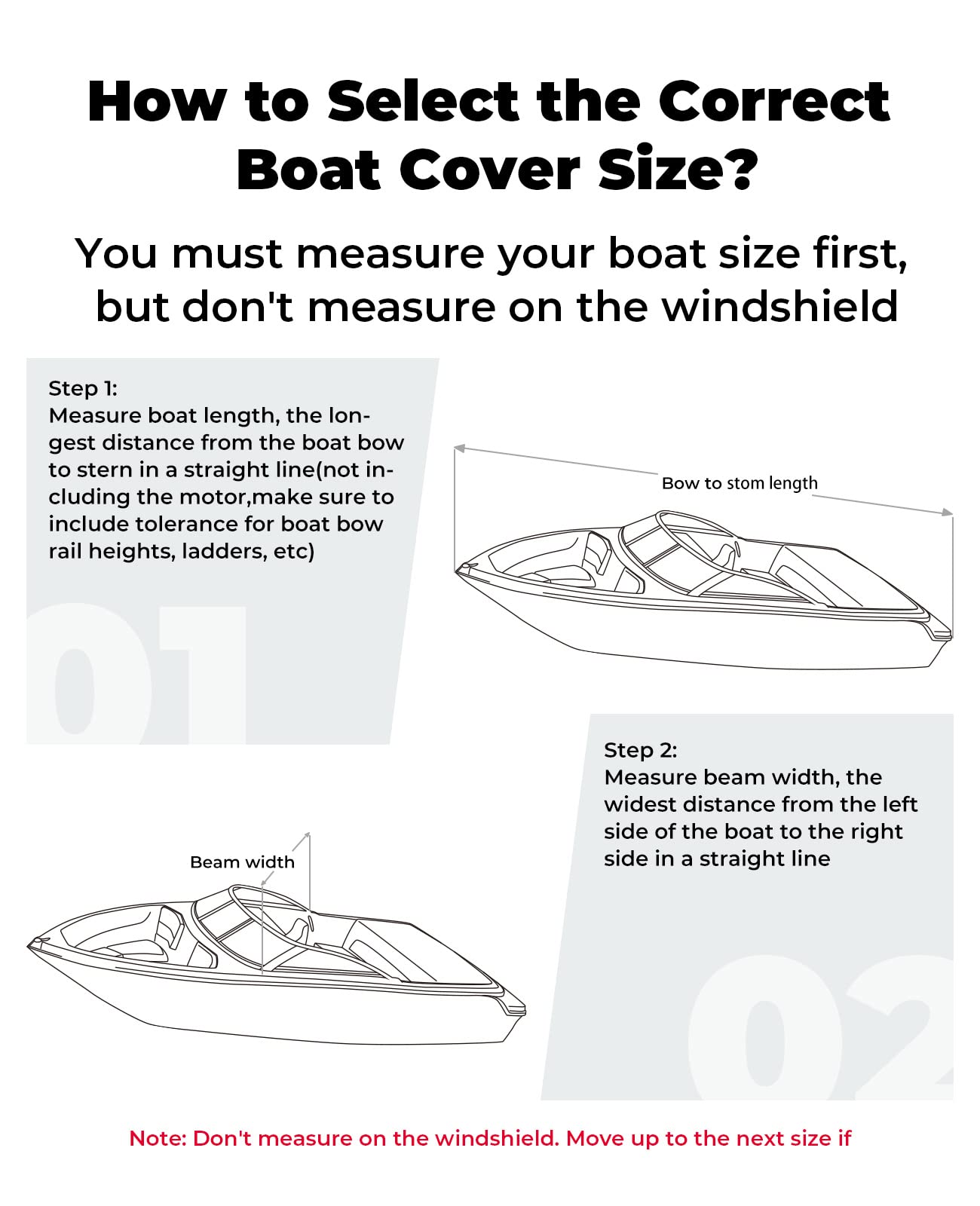 Photo of Trailerable Boat Covers 600D, Waterproof Fit V-Hull by Kemimoto - Premium for UTVs / Side by Sides