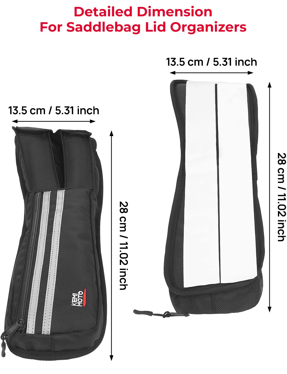 Photo of Saddlebag Lid Organizers 2 Pack for Touring Street Glide Road King by Kemimoto - Premium for UTVs / Side by Sides