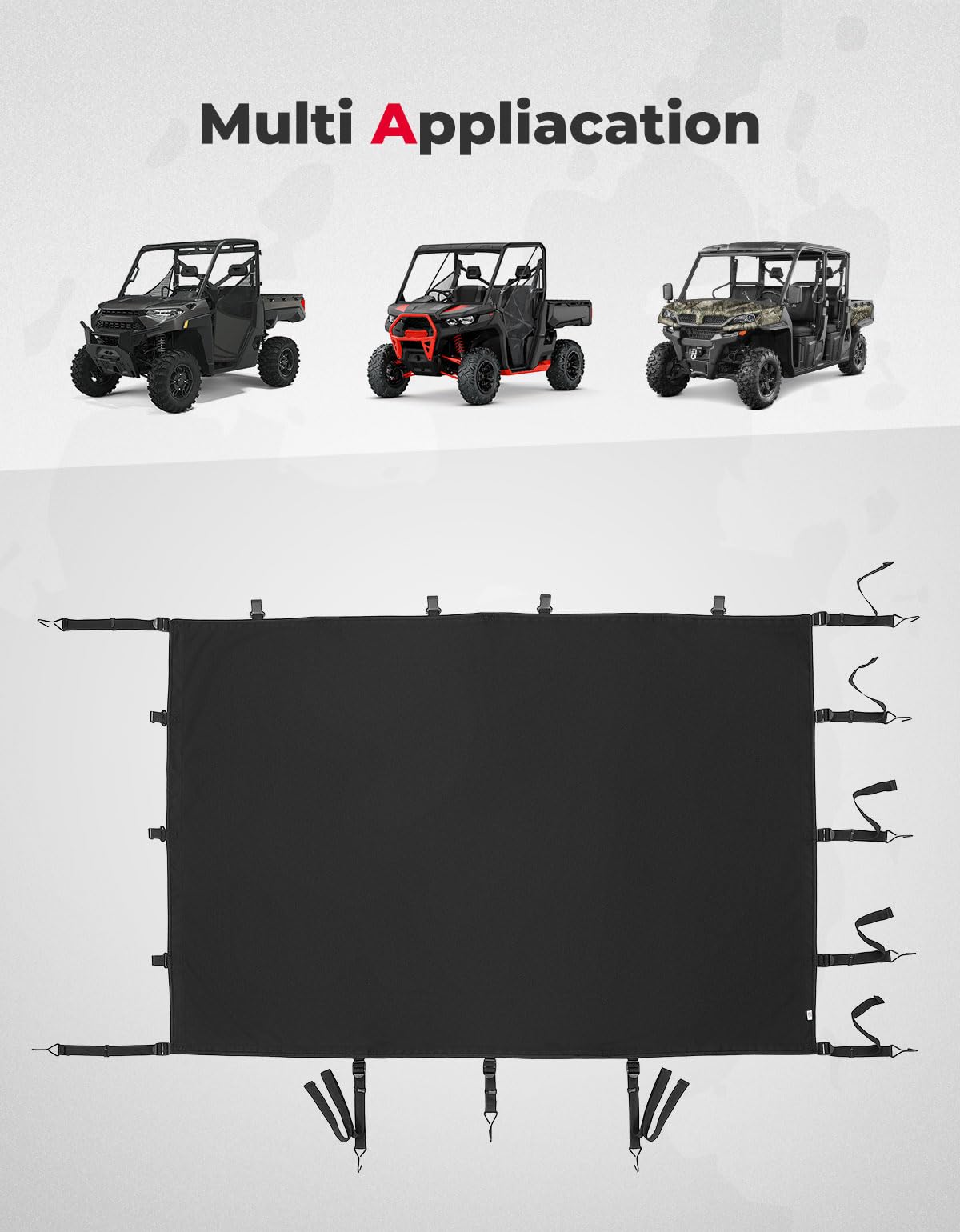 Photo of Stretchable Cargo Bed Net for Can-Am Defender / Polaris Ranger General by Kemimoto - Premium for UTVs / Side by Sides