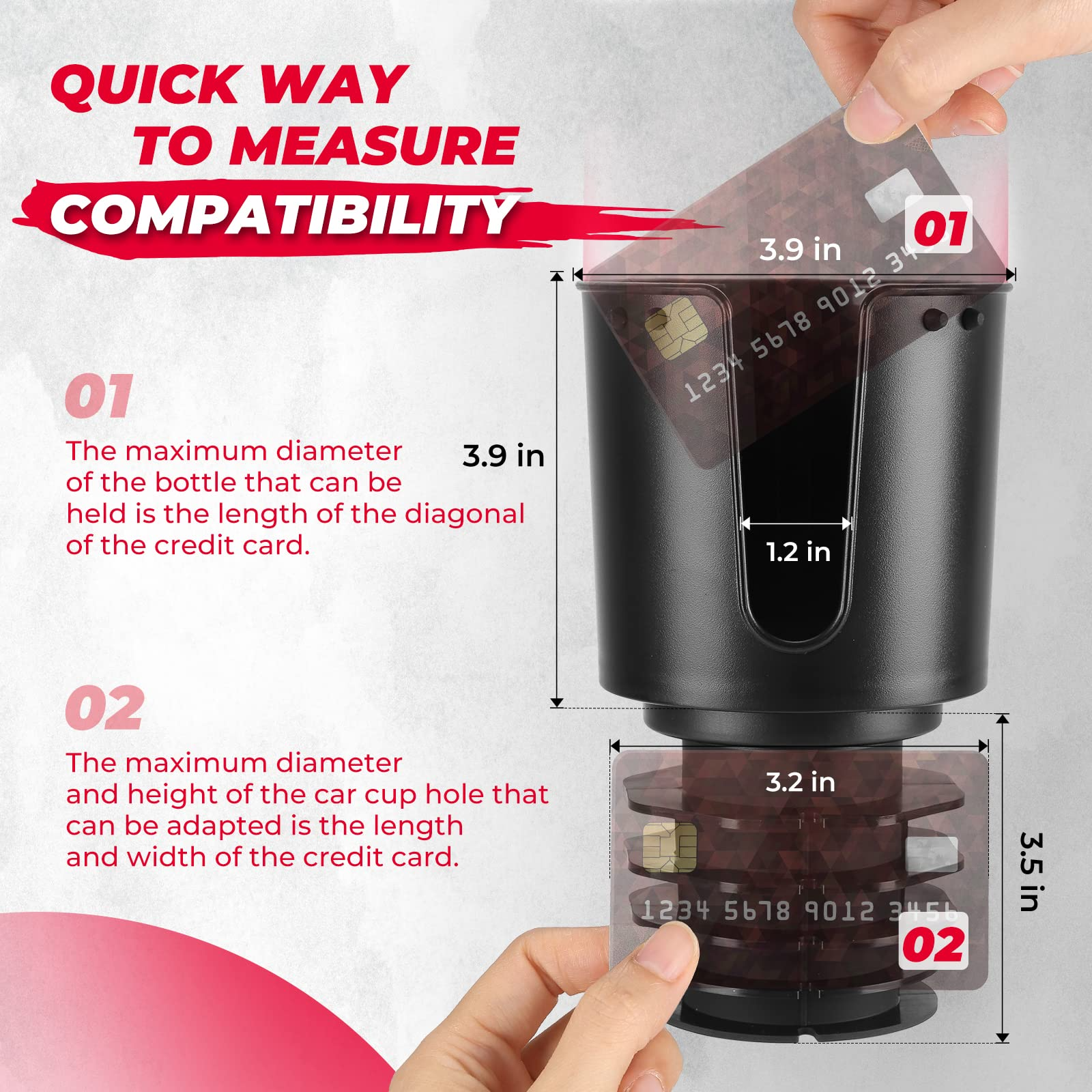 Photo of Universal Car Cup Holder Expander (Long Base Model) with Offset Base by Kemimoto - Premium for UTVs / Side by Sides
