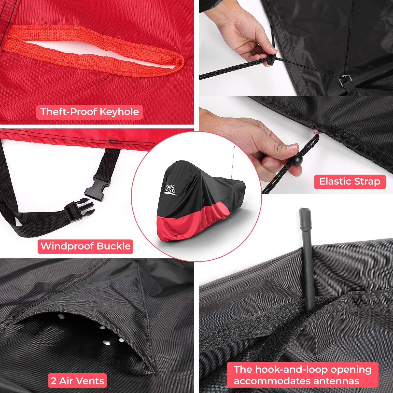 Photo of Motorcycle Cover for Touring Models Road King Street Glide Road Glide by Kemimoto - Premium for UTVs / Side by Sides