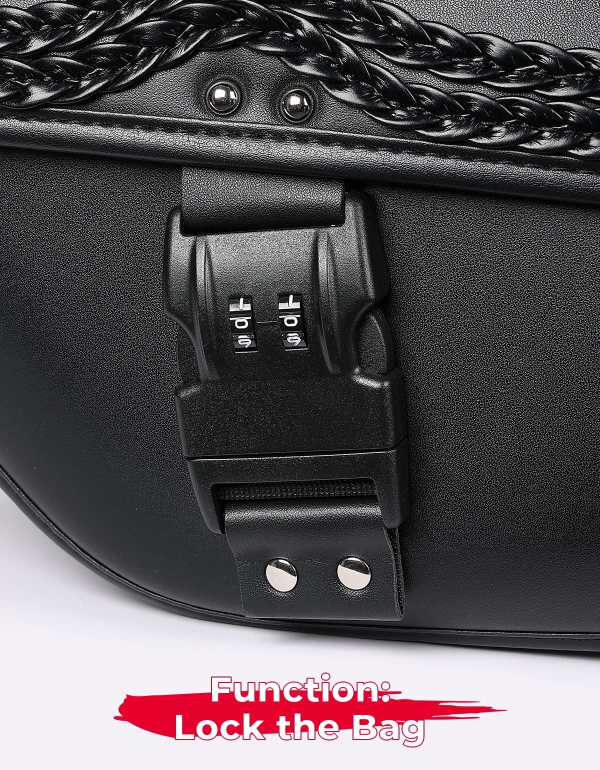 Photo of 28L Synthetic Leather Saddlebags with Lock for Sportster 883 Softail Dyna by Kemimoto - Premium for UTVs / Side by Sides
