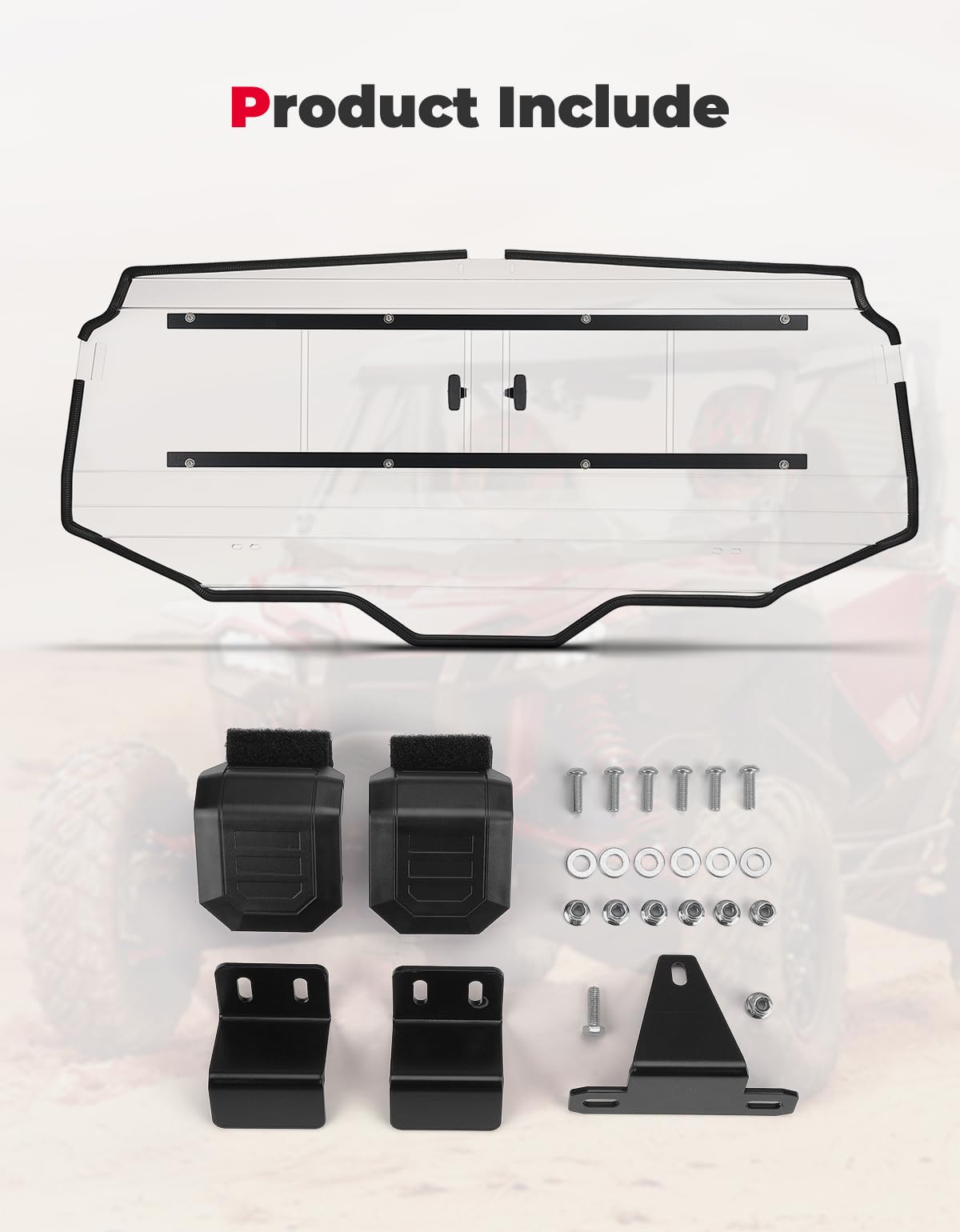 Photo of UTV Rear Windshield Sliding Vented Back Window for Talon 1000X-4 by Kemimoto - Premium for UTVs / Side by Sides