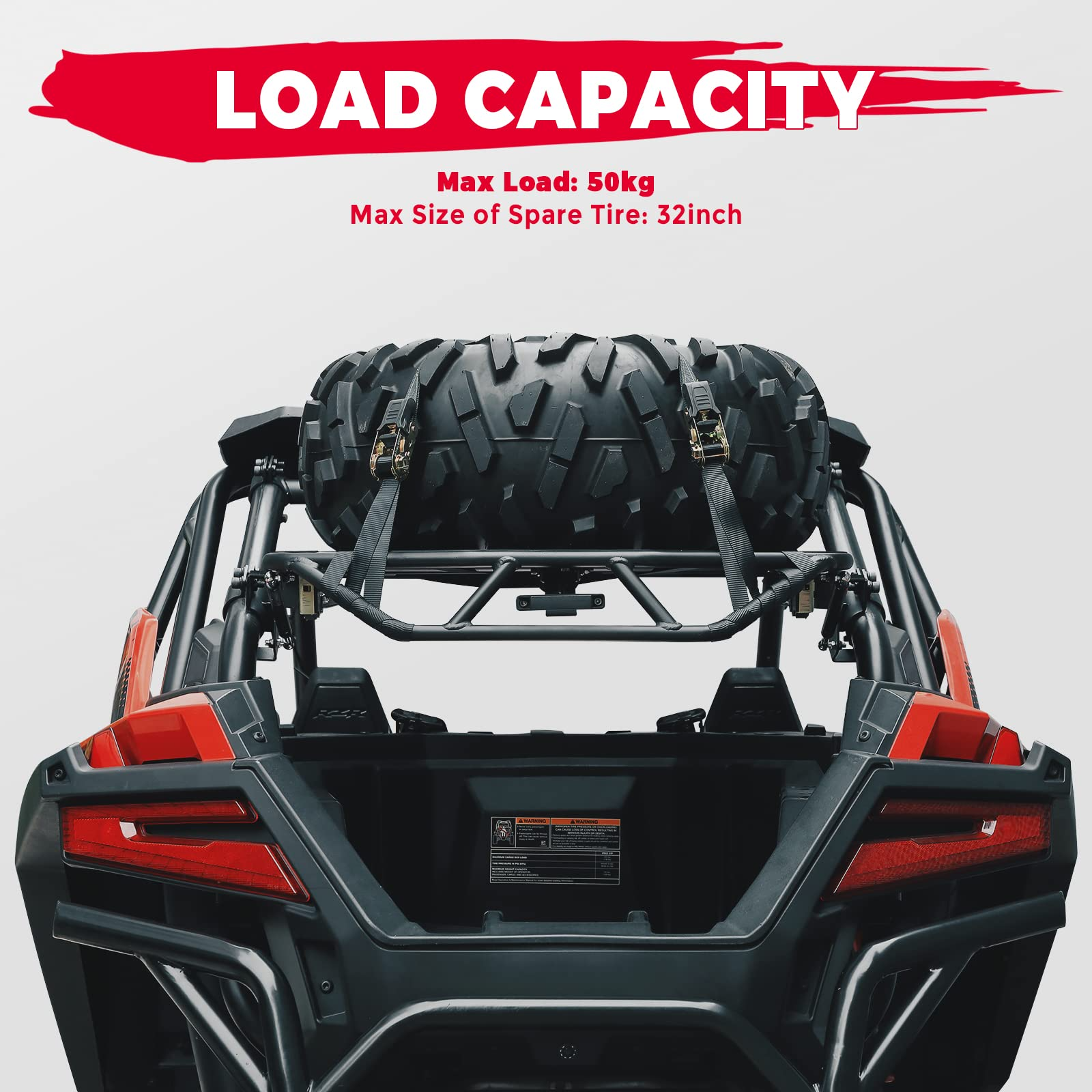 Photo of Storage Cargo Tire Rack for Polaris RZR PRO XP (2020-2024) by Kemimoto - Premium for UTVs / Side by Sides