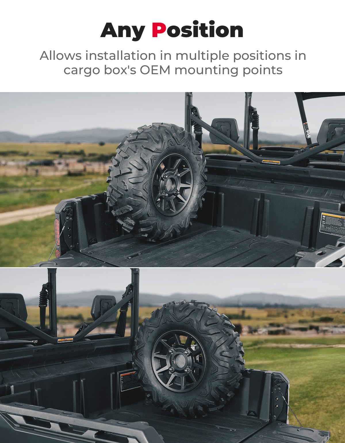 Photo of UTV Spare Tire Holder for Can-Am Defender HD5|7|8|9|10 by Kemimoto - Premium for UTVs / Side by Sides