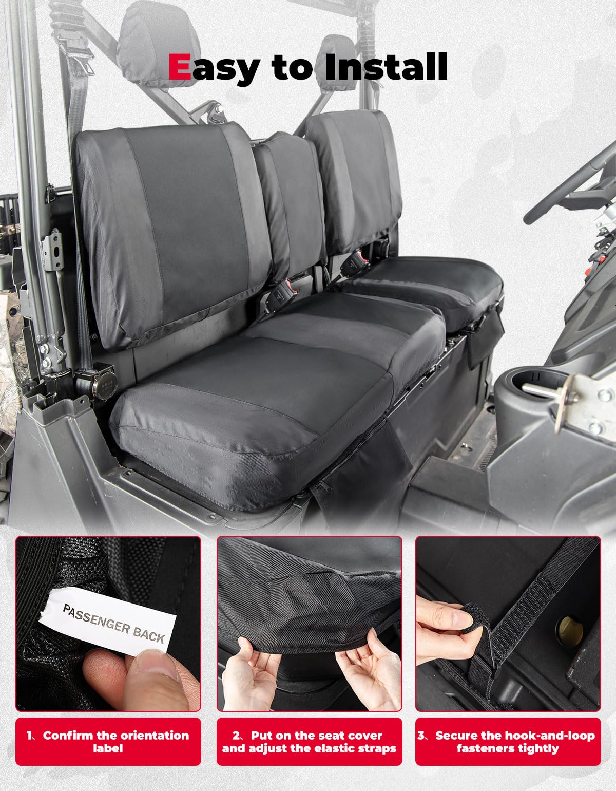 Photo of Seat Covers for CFMOTO UForce 1000/1000 XL by Kemimoto - Premium for UTVs / Side by Sides