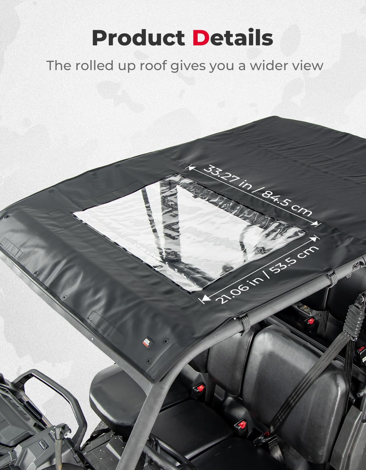 Photo of Soft Roof Top for Can-Am Defender Max HD5/8/10 by Kemimoto - Premium for UTVs / Side by Sides