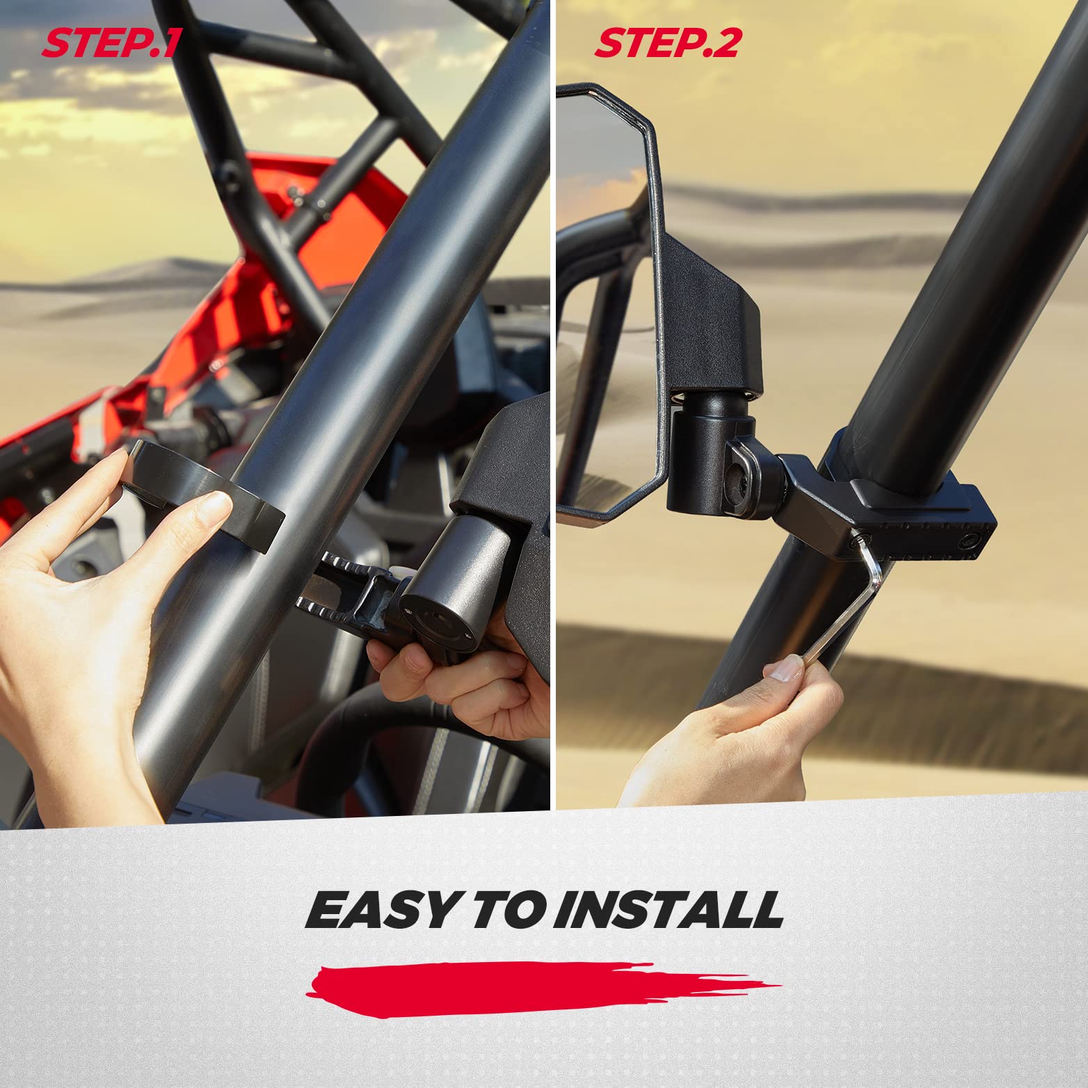 Photo of UTV Side Mirrors for Yamaha Rhino by Kemimoto - Premium for UTVs / Side by Sides