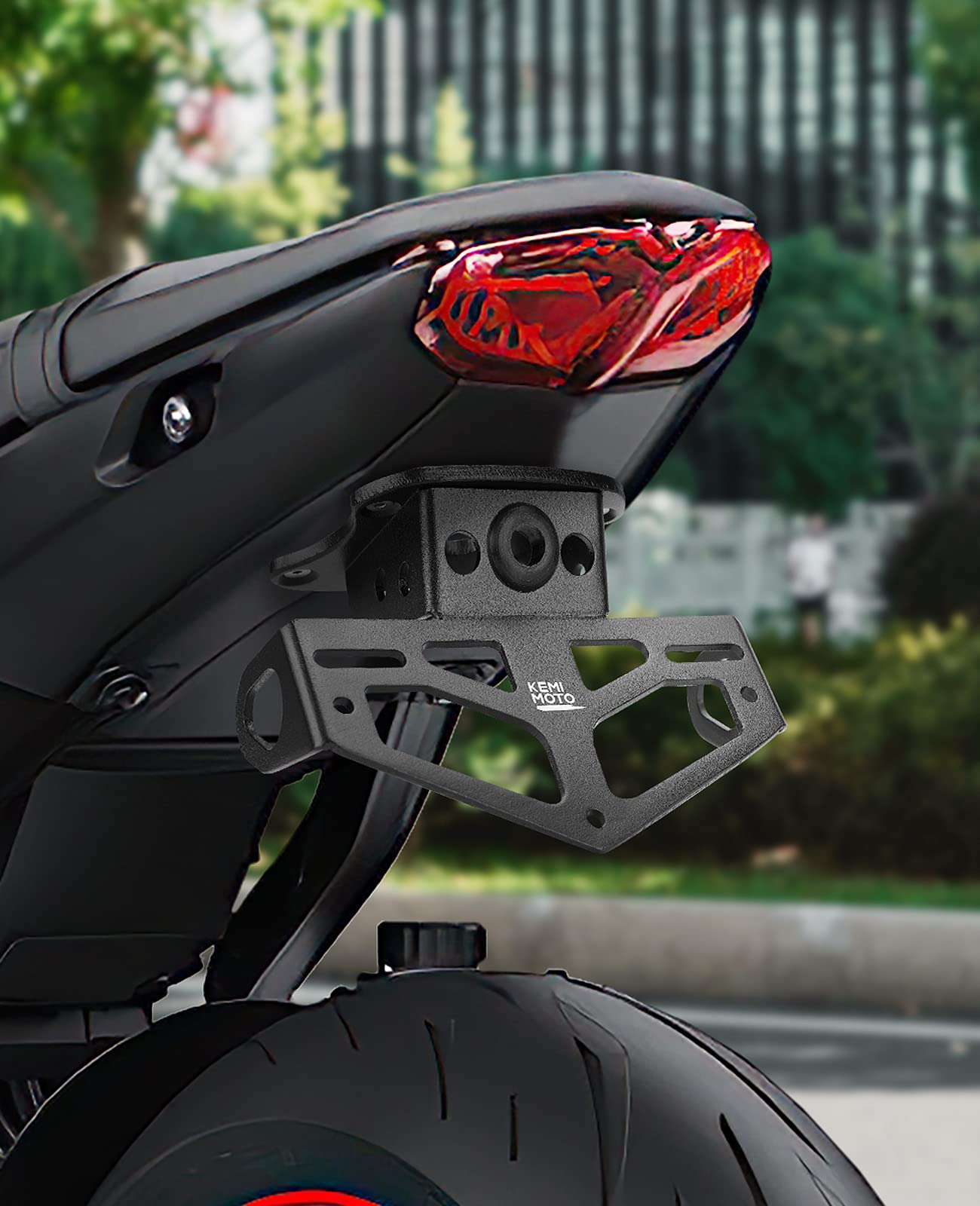 Photo of Fender Eliminator License Plate Bracket for MT09 FZ09 2021-2023 by Kemimoto - Premium for UTVs / Side by Sides