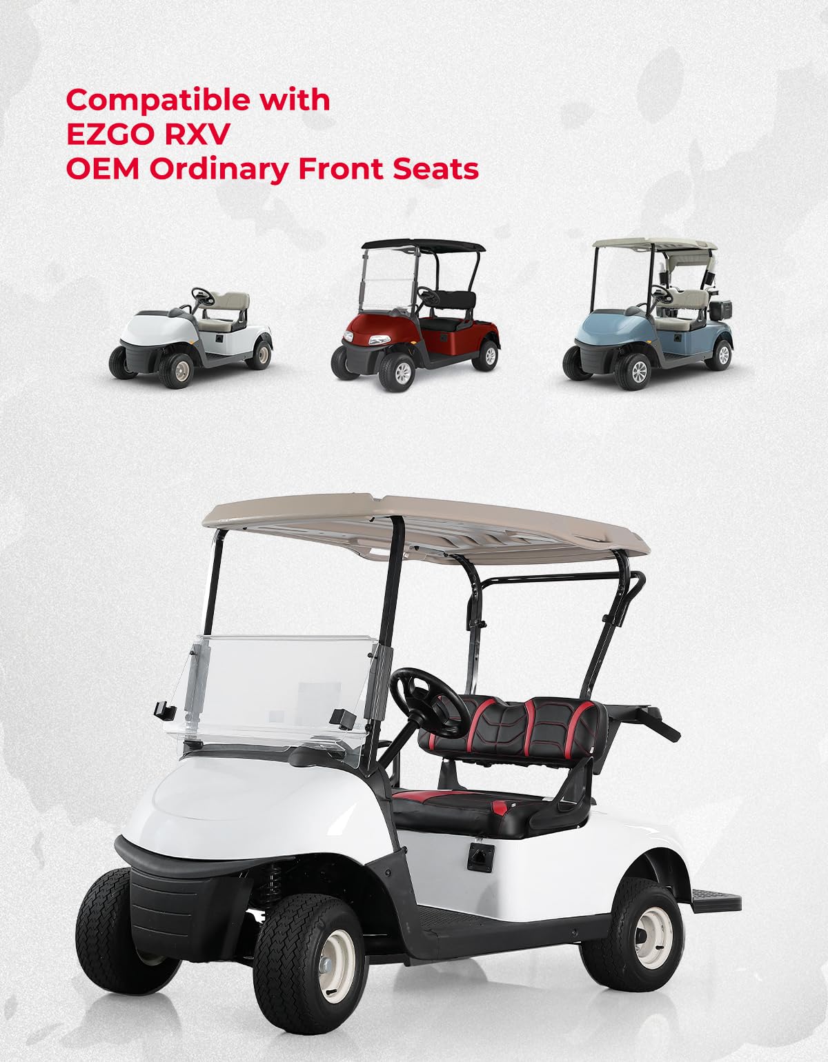 Photo of Golf Cart Front Seat Covers for EZGO RXV OEM Front Seats by Kemimoto - Premium for UTVs / Side by Sides