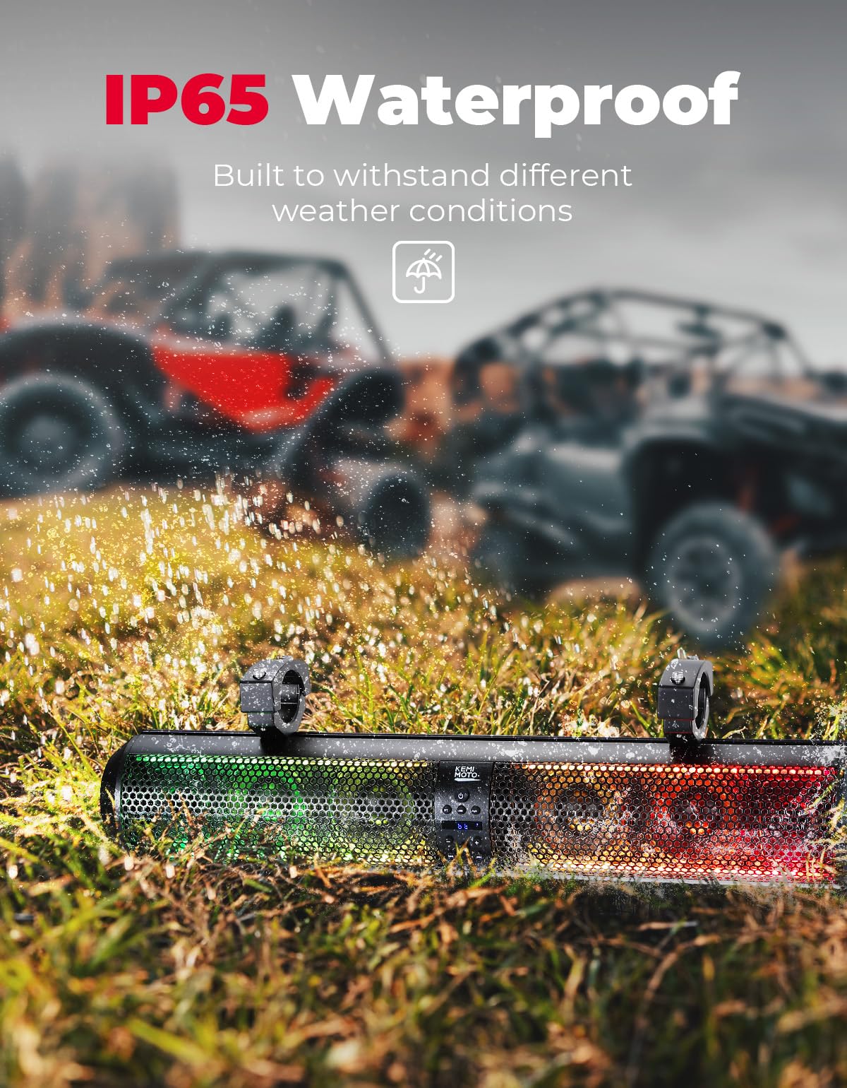Photo of 28 Inch RGB Bluetooth Soundbar for Boats by Kemimoto - Premium for UTVs / Side by Sides