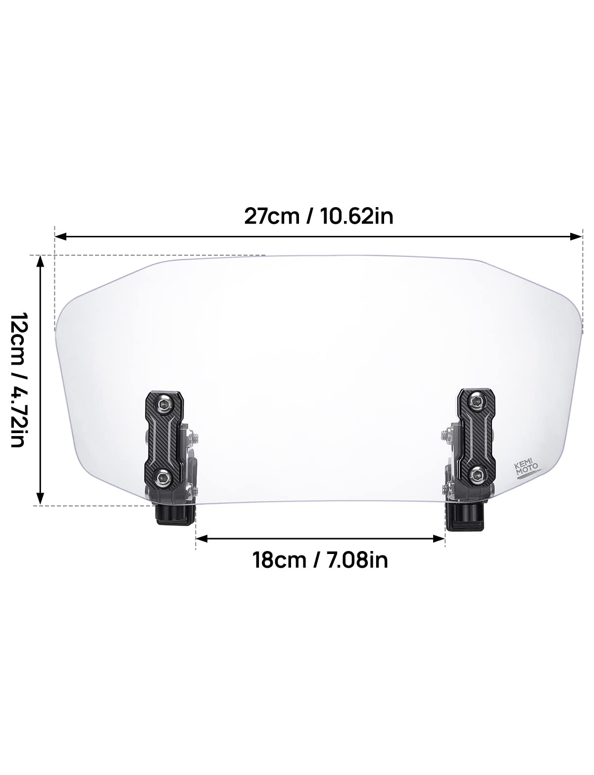 Photo of Motorcycle Windshield Adjustable Extension Clip by Kemimoto - Premium for UTVs / Side by Sides