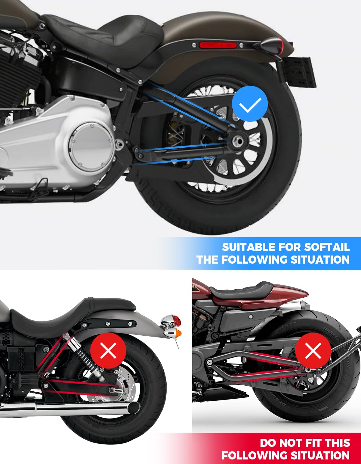 Photo of Motorcycle Left Side Swingarm Bag for Softail Sportster S by Kemimoto - Premium for UTVs / Side by Sides