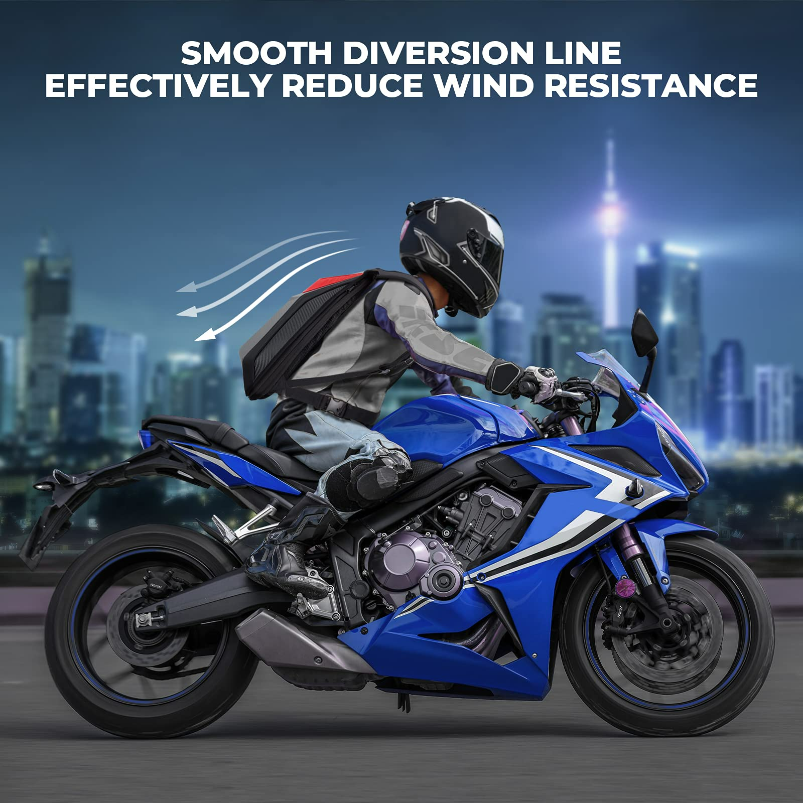 Photo of 20L Motorcycle Hardshell Expandable Backpack by Kemimoto - Premium for UTVs / Side by Sides