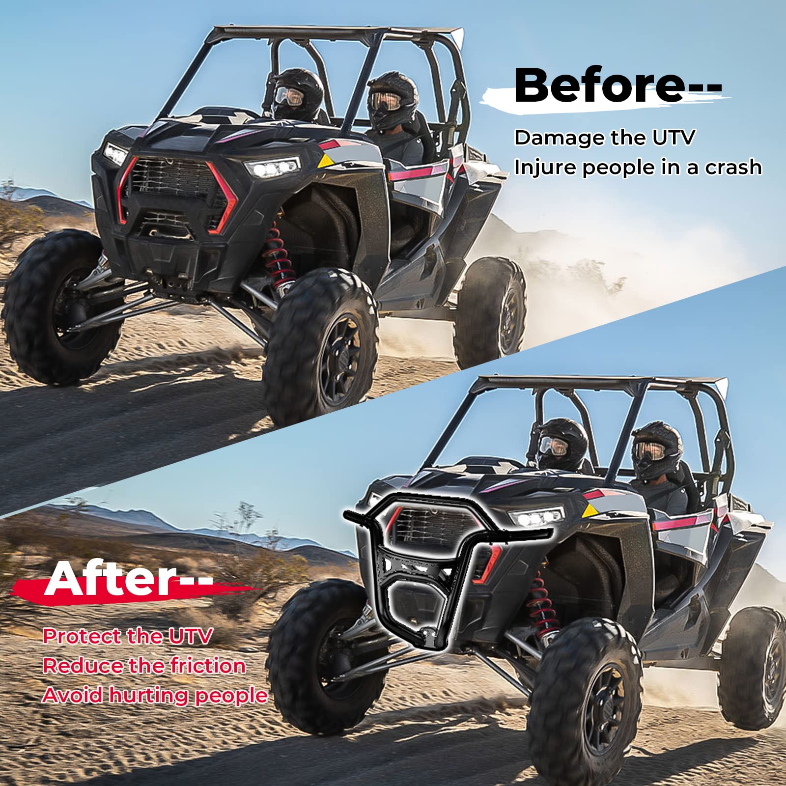 Photo of Kemimoto Front Bumper for Polaris RZR XP 1000 / Turbo (2019-2023) by Kemimoto - Premium for UTVs / Side by Sides