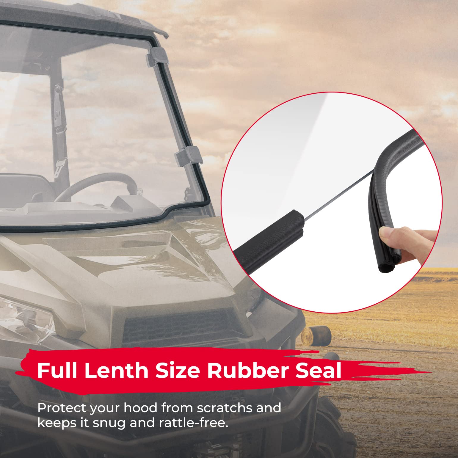 Photo of Kemimoto Front Full Windshield for Ranger Midsize 500 570 2015-2022 by Kemimoto - Premium for UTVs / Side by Sides