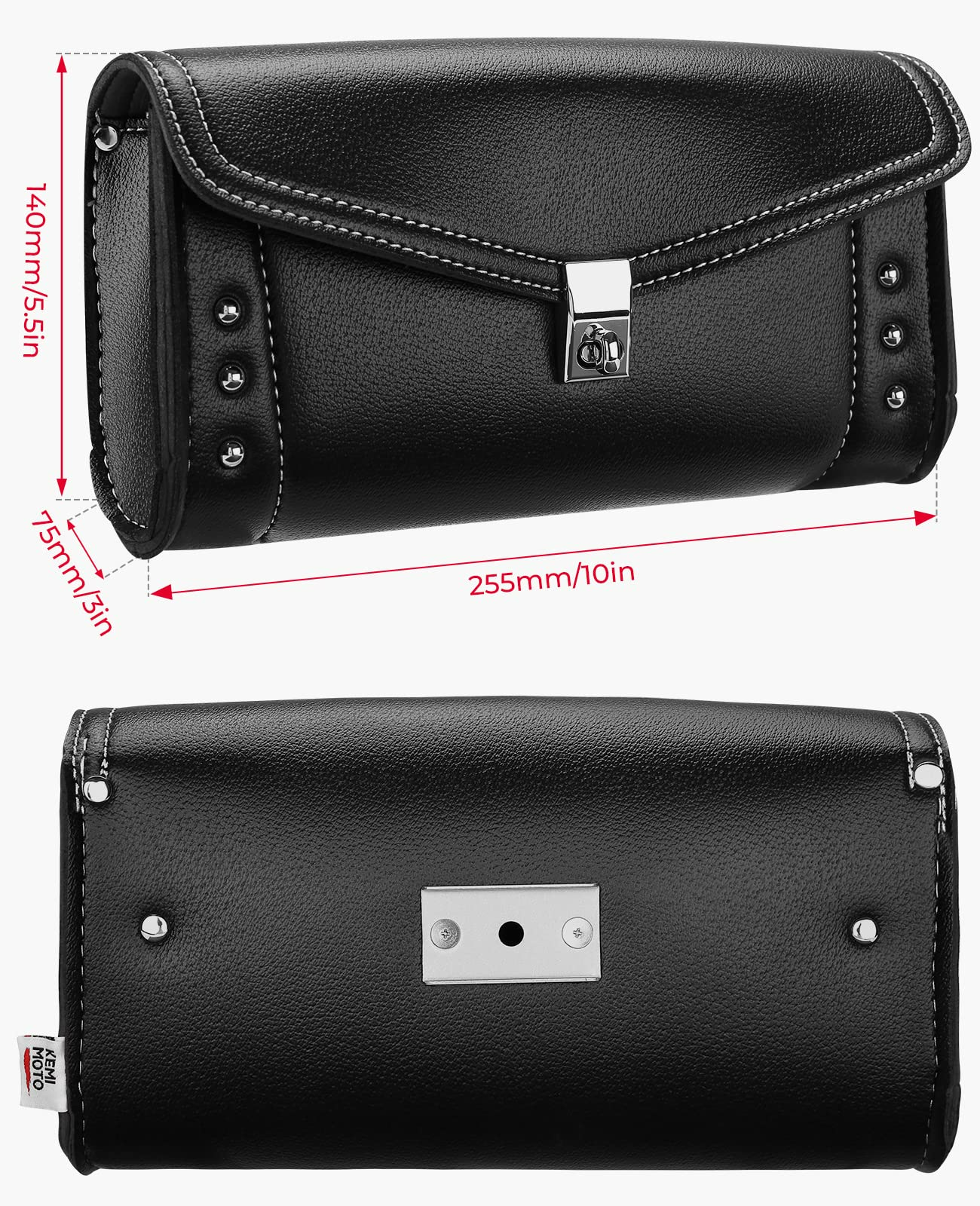 Photo of Motorcycle Windshield Bag Windscreen Studded Pouch for Road King by Kemimoto - Premium for UTVs / Side by Sides