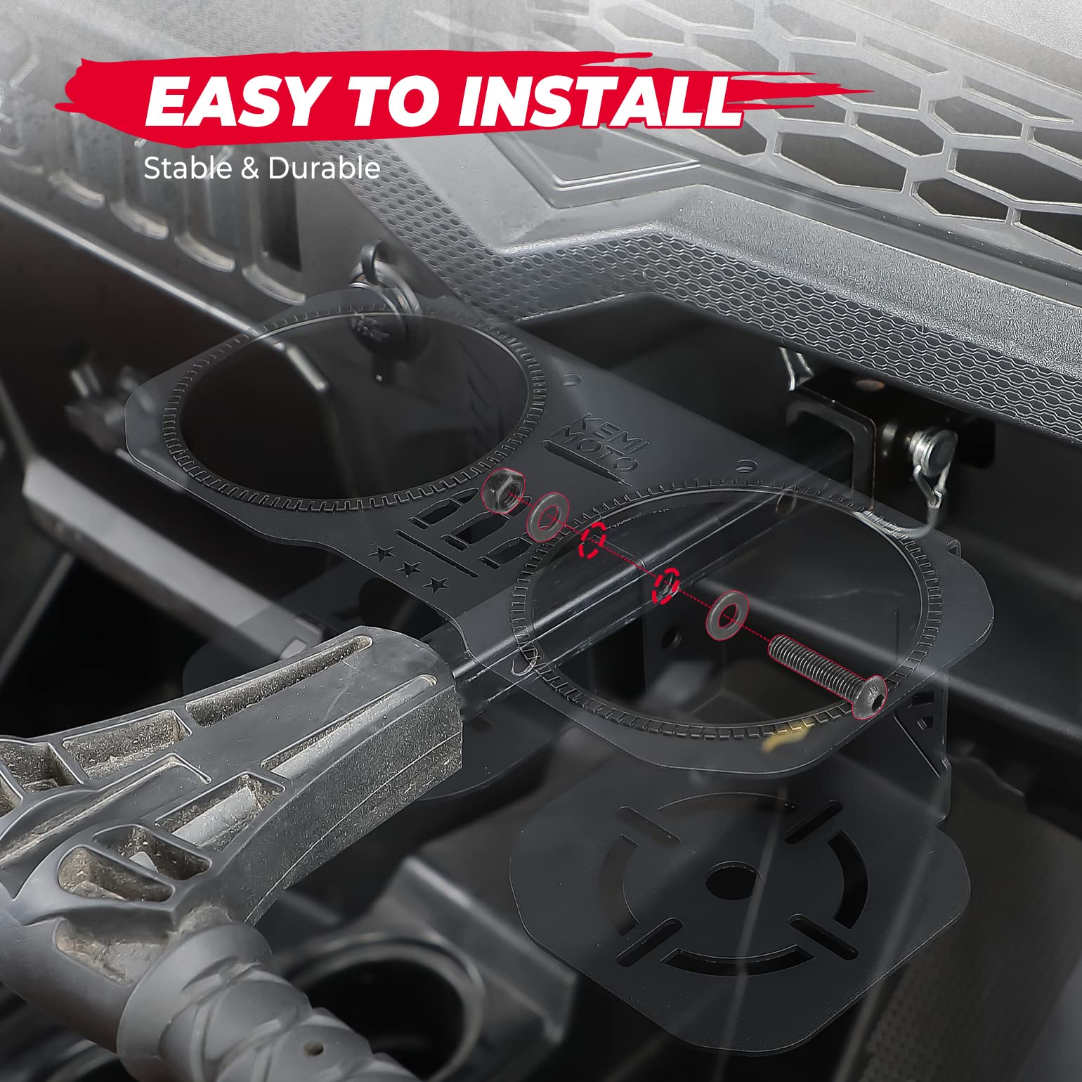 Photo of Upgrade Stable Garb Bar Cup Holder for Polaris RZR XP by Kemimoto - Premium for UTVs / Side by Sides