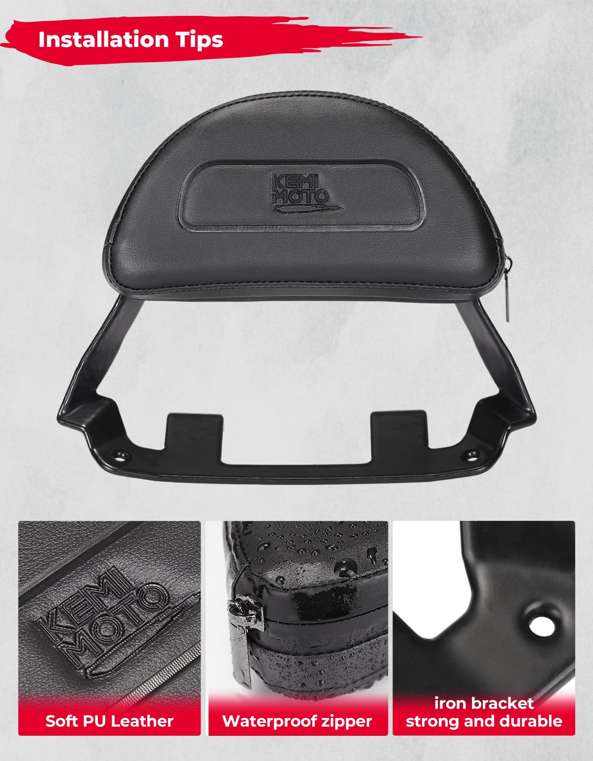 Photo of Sissy Bar Rider Backrest Designed for Sportster S RH1250 2021-2023 by Kemimoto - Premium for UTVs / Side by Sides