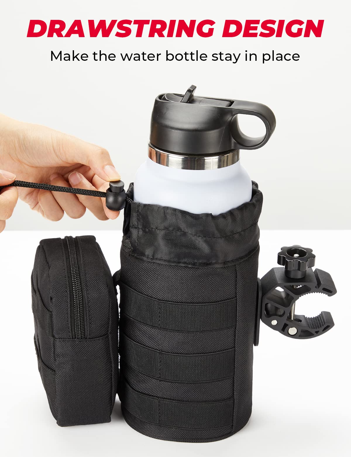 Photo of Oxford Fabric Cup Holder with Upgrade Alligator Clamp for UTV ATV Motorcycle Bike by Kemimoto - Premium for UTVs / Side by Sides