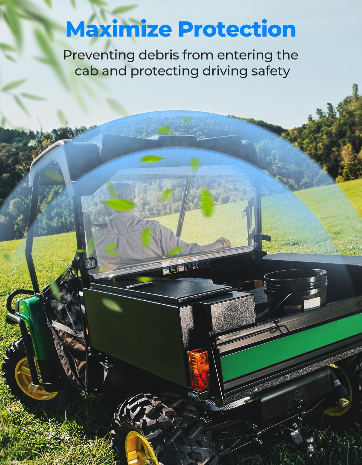 Photo of Rear Windshield for John Deere Gator XUV / RSX by Kemimoto - Premium for UTVs / Side by Sides