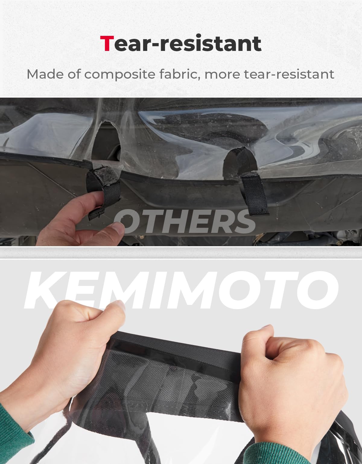 Photo of Fabric Soft Rear Windshield for Can-Am Defender HD10|9|8|7|5 by Kemimoto - Premium for UTVs / Side by Sides
