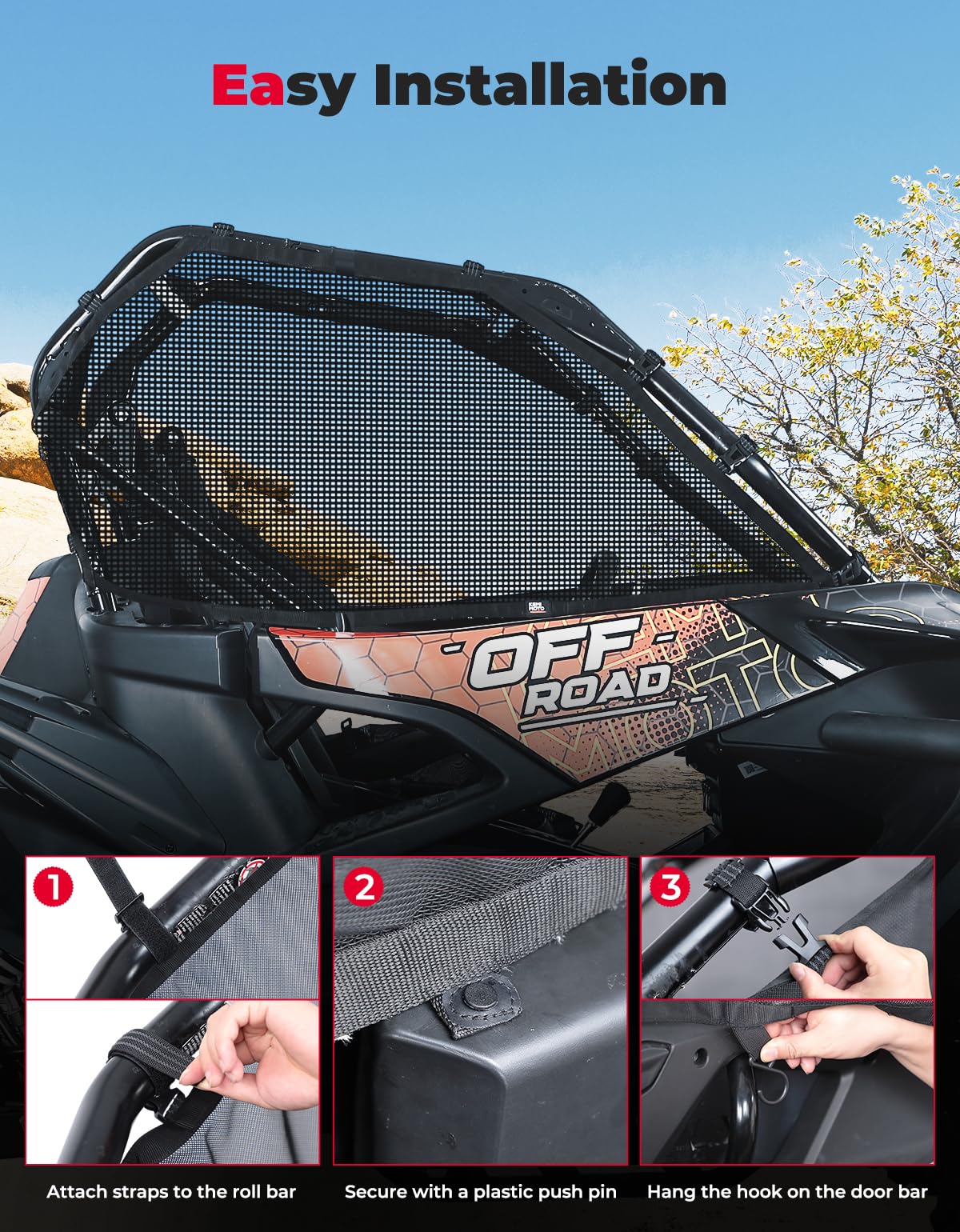 Photo of Upgraded Window Nets For CFMOTO ZForce 950 by Kemimoto - Premium for UTVs / Side by Sides
