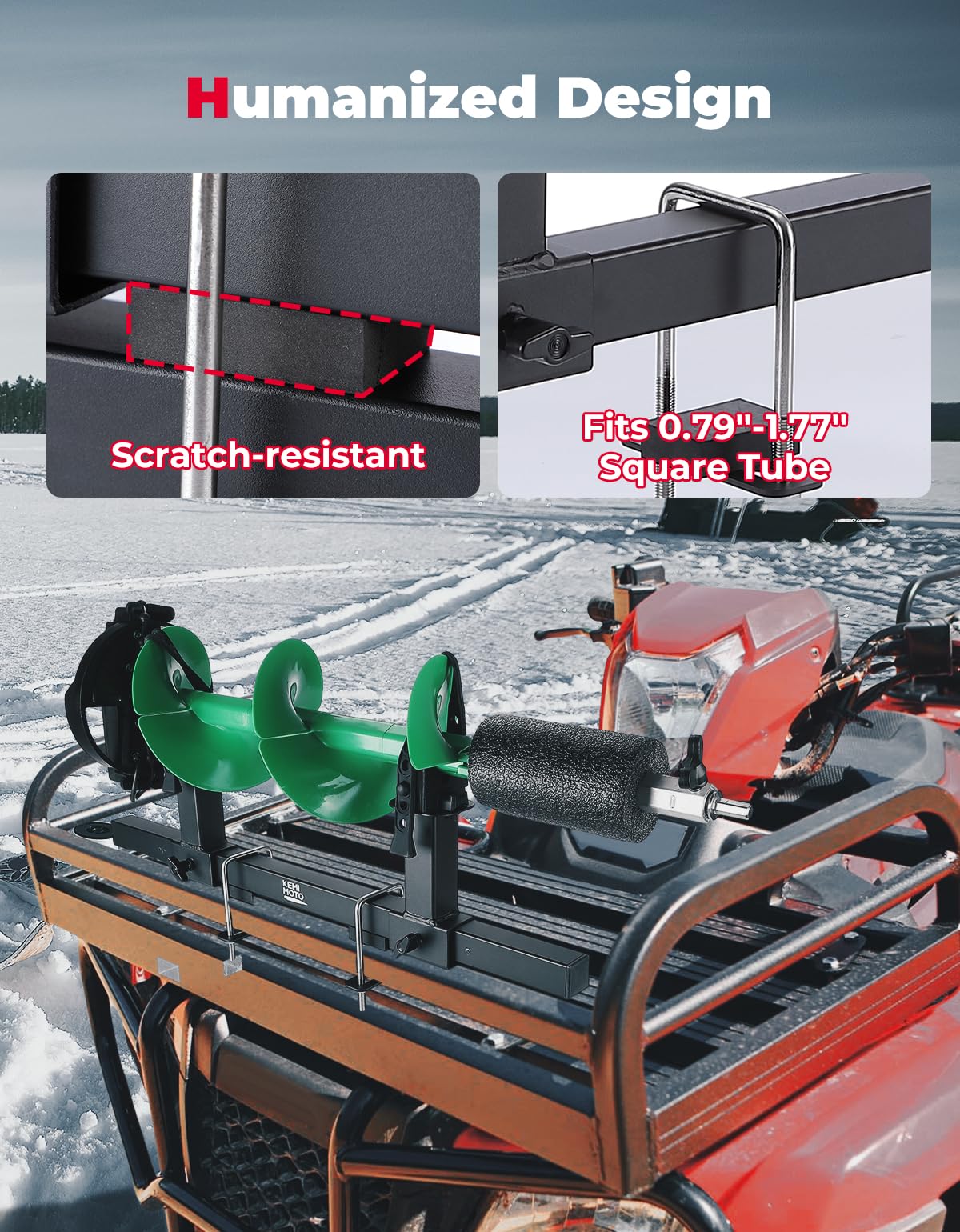 Photo of UTV ATV Tool Holder Universal U-Bolt for 0.79in-1.77in Square Tube by Kemimoto - Premium for UTVs / Side by Sides