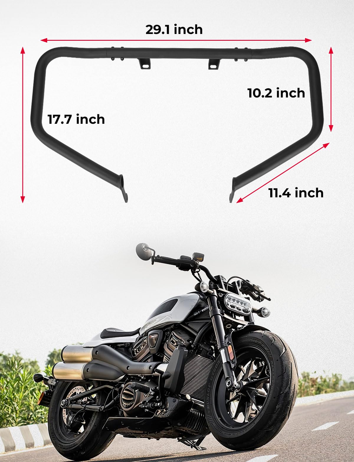 Photo of Motorcycle Crash Bars for Sportster S RH1250 2021-2025 by Kemimoto - Premium for UTVs / Side by Sides