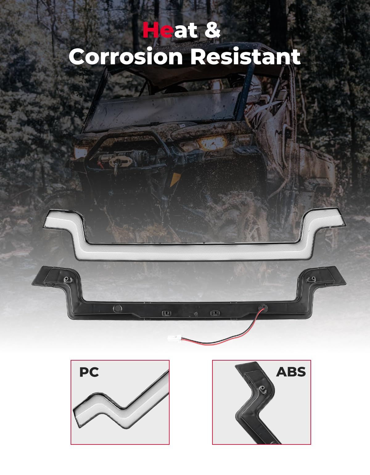 Photo of UTV Grille Light for Can Am Defender by Kemimoto - Premium for UTVs / Side by Sides