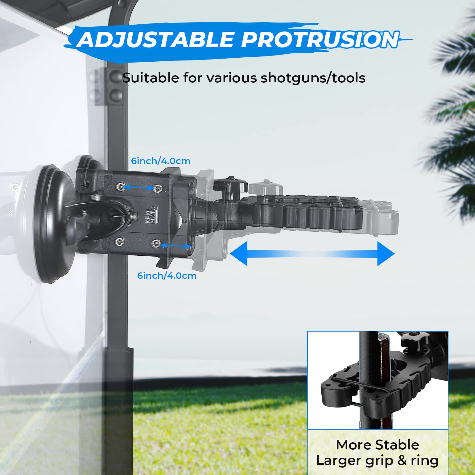 Photo of Tractor Gun Holder Rack for Glass Windshield by Kemimoto - Premium for UTVs / Side by Sides