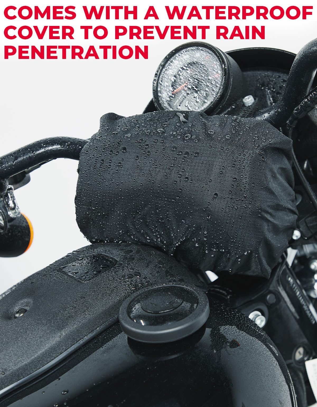 Photo of Motorcycle Handlebar Bag with Waterproof Cover by Kemimoto - Premium for UTVs / Side by Sides