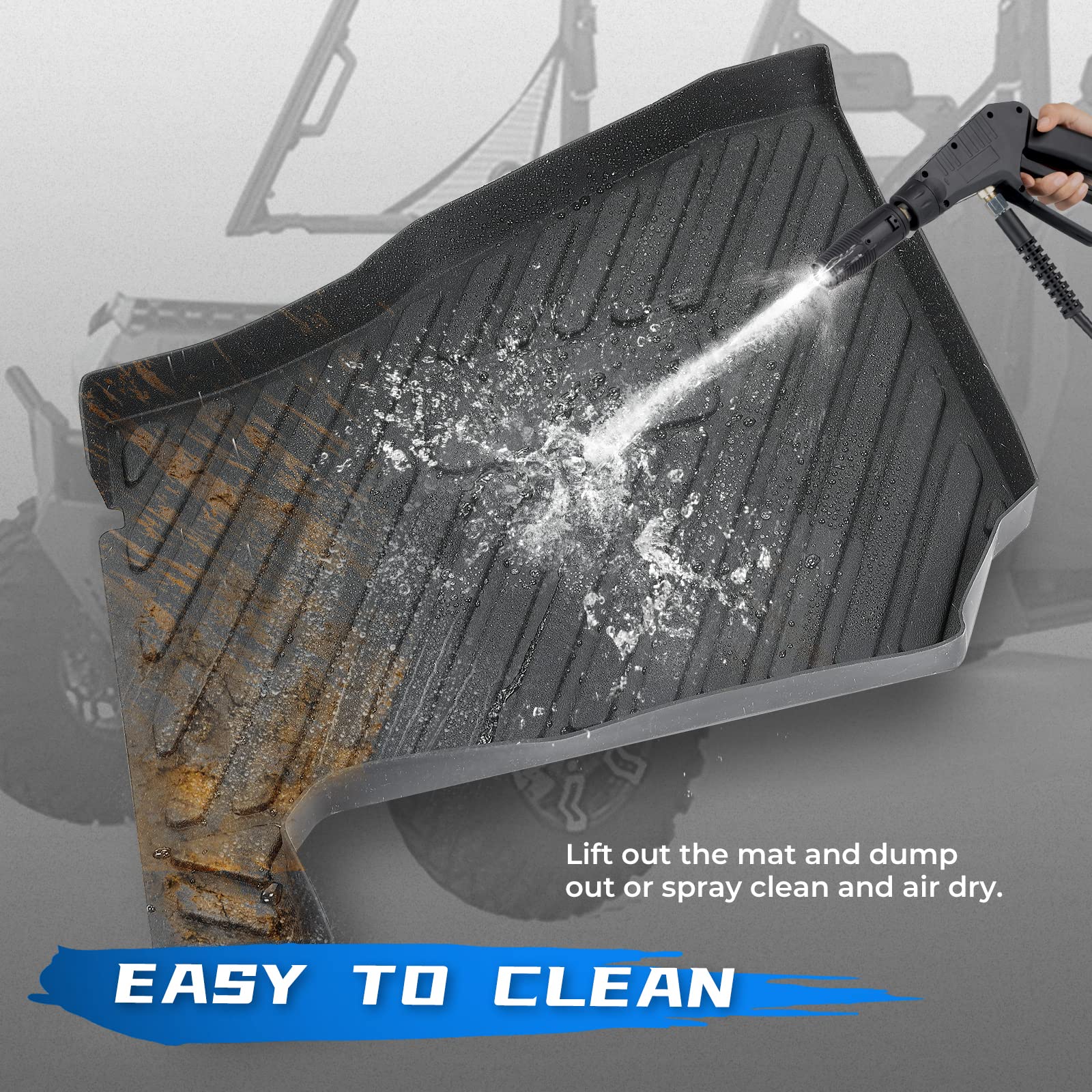 Photo of Kemimoto Floor Mats for Polaris Ranger Crew XP 1000 (2019-2024) 4 Pcs by Kemimoto - Premium for UTVs / Side by Sides