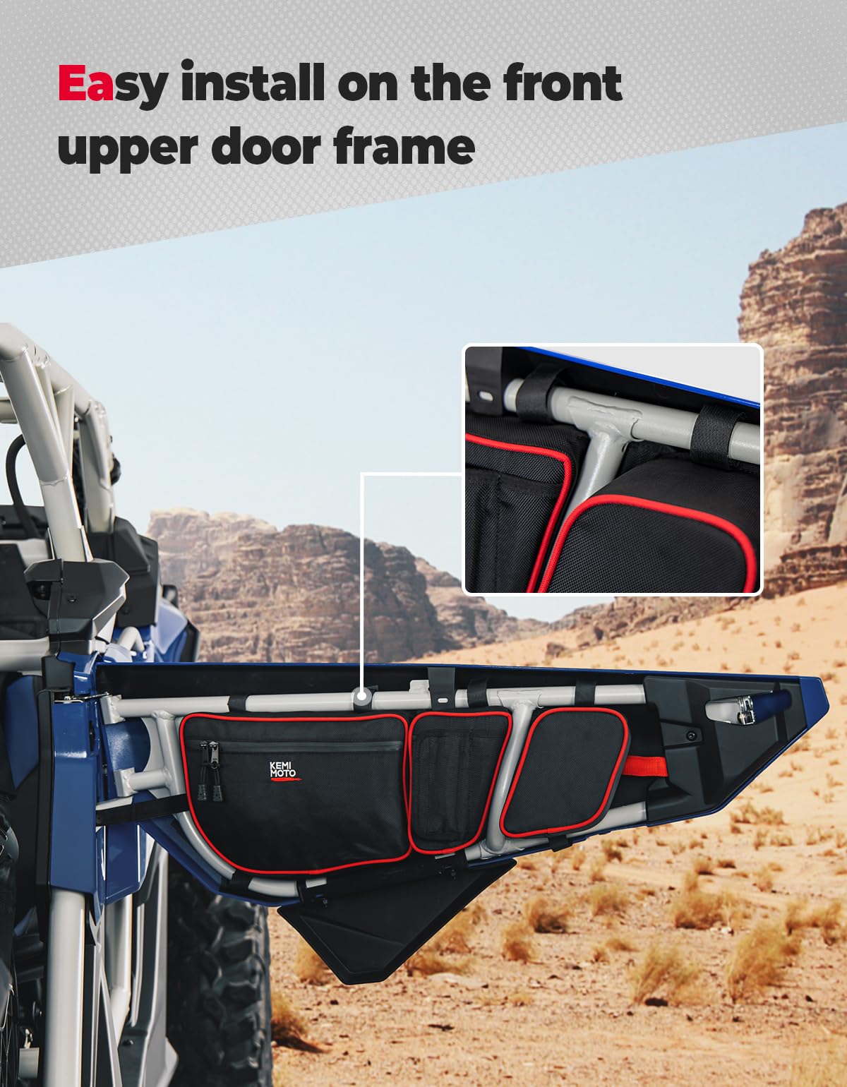 Photo of Kemimoto Flip Windshield and Door Bags for 2017+ Can Am Maverick X3 by Kemimoto - Premium for UTVs / Side by Sides