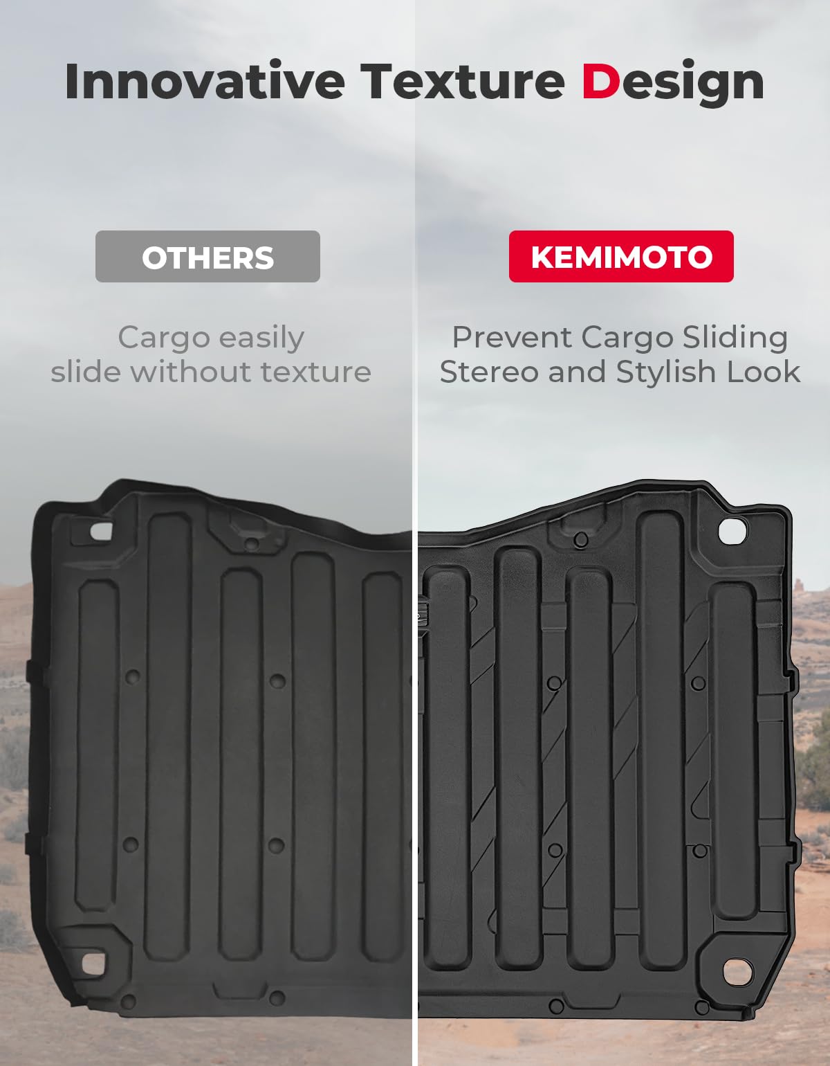 Photo of UTV Bed Liner Mat for Honda Pioneer 1000/ 1000-6 2016-2024 by Kemimoto - Premium for UTVs / Side by Sides