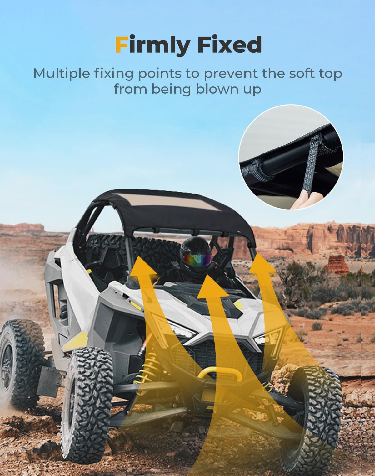 Photo of Soft Canvas Roof for Polaris RZR PRO R 2022-2024 by Kemimoto - Premium for UTVs / Side by Sides
