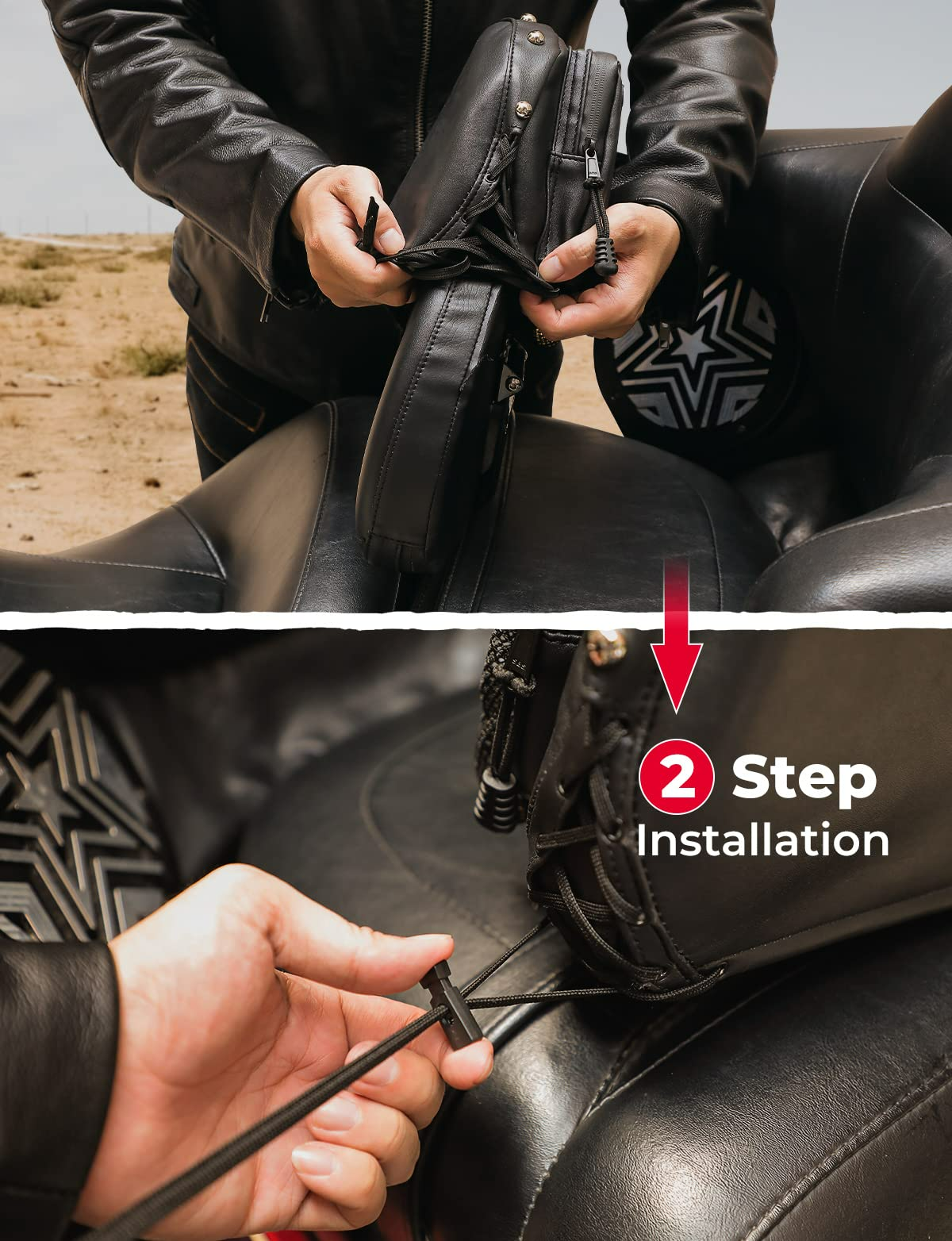 Photo of Motorcycle Rider Backrest Organizer Kit for Road Glide Touring Softail by Kemimoto - Premium for UTVs / Side by Sides