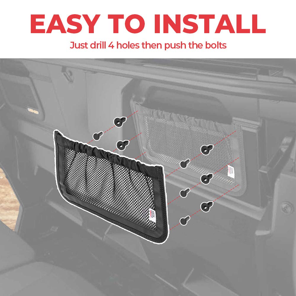 Photo of UTV Backrest Rear Storage Nets for Can Am Defender Max by Kemimoto - Premium for UTVs / Side by Sides