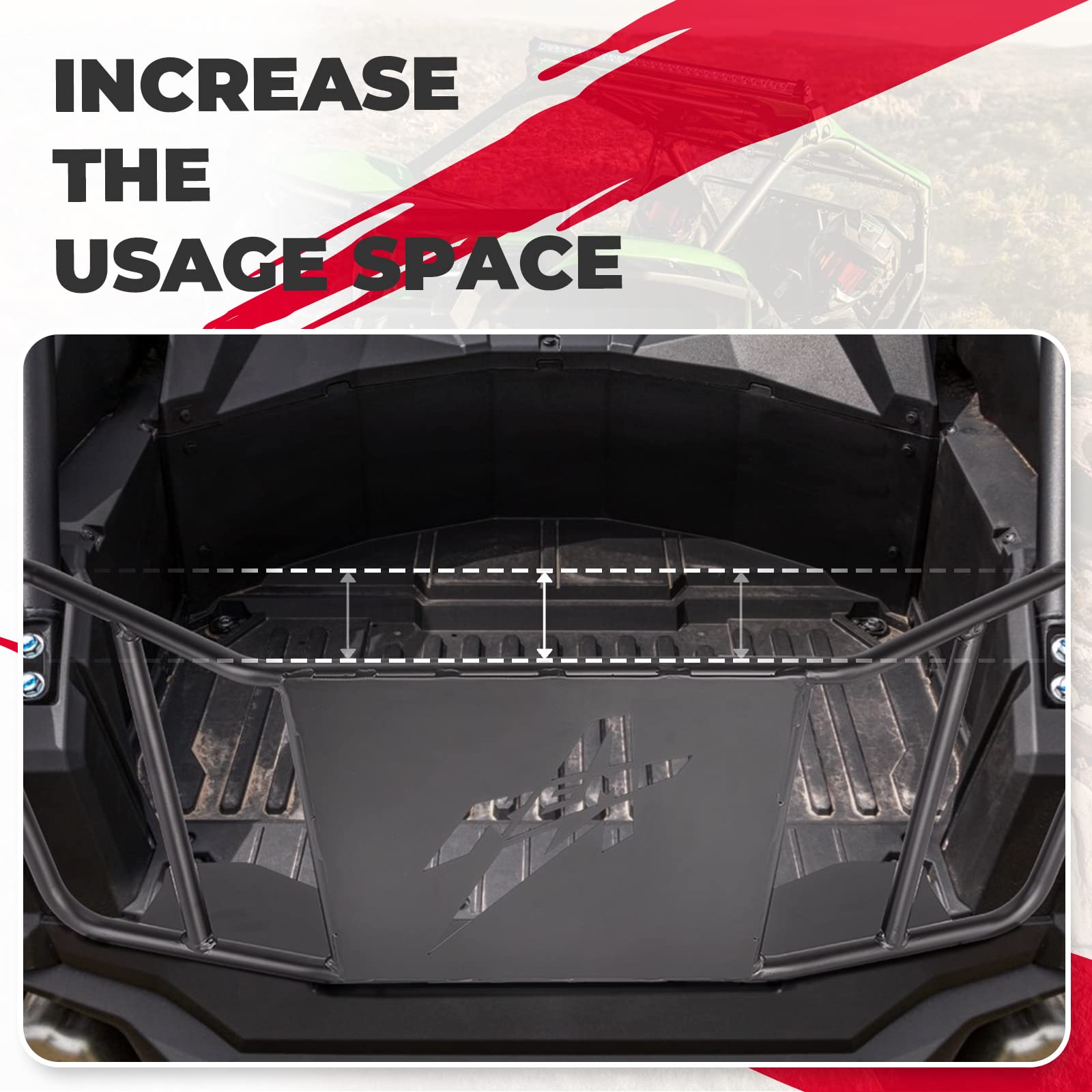 Photo of UTV Tailgate for Kawasaki Teryx 1000 2020-2024 by Kemimoto - Premium for UTVs / Side by Sides