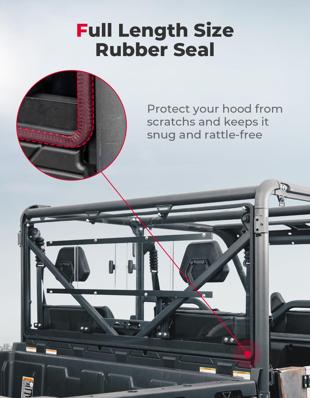 Photo of Rear Sliding Vented Windshield for CFMOTO UForce 1000 / 1000XL by Kemimoto - Premium for UTVs / Side by Sides