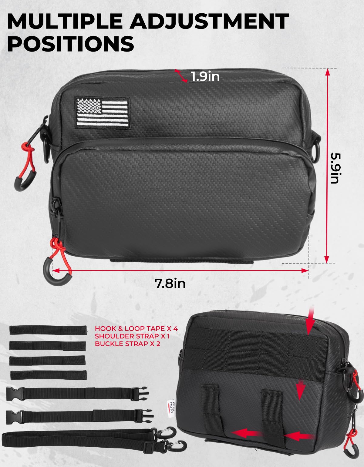 Photo of Motorcycle Handlebar Bag with Waterproof Cover by Kemimoto - Premium for UTVs / Side by Sides