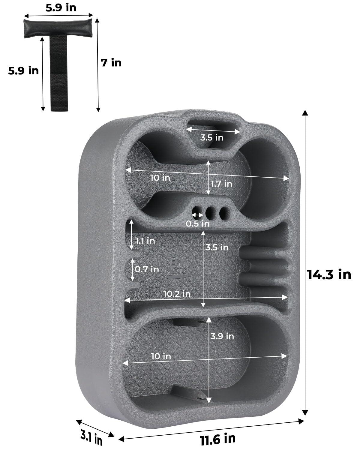 Photo of Kemimoto Floating Drink Holder, Cup Holder for for Sofa on Board or Car Seat by Kemimoto - Premium for UTVs / Side by Sides