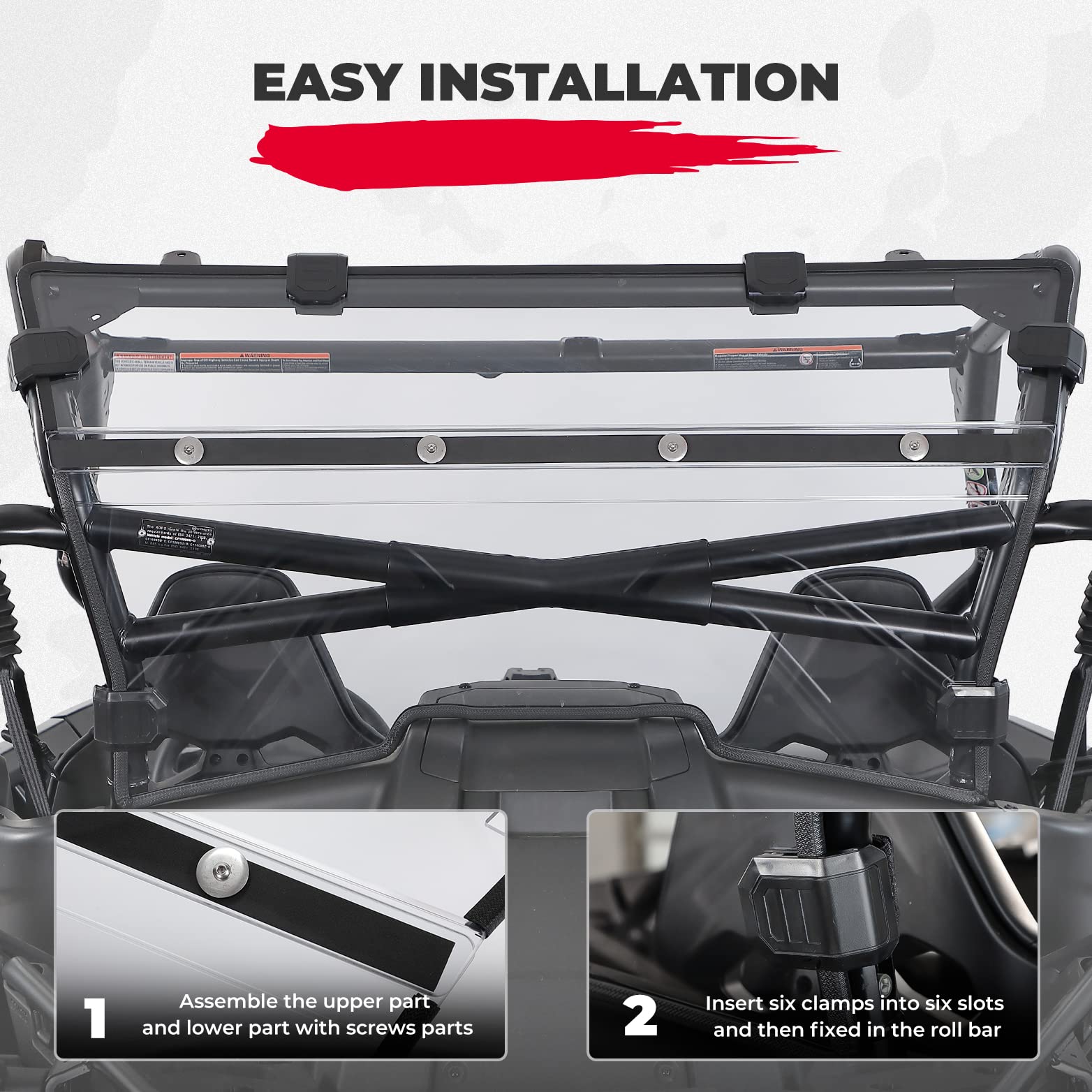 Photo of Rear Windshield Scratch Resistant for CFMOTO ZForce 950 by Kemimoto - Premium for UTVs / Side by Sides