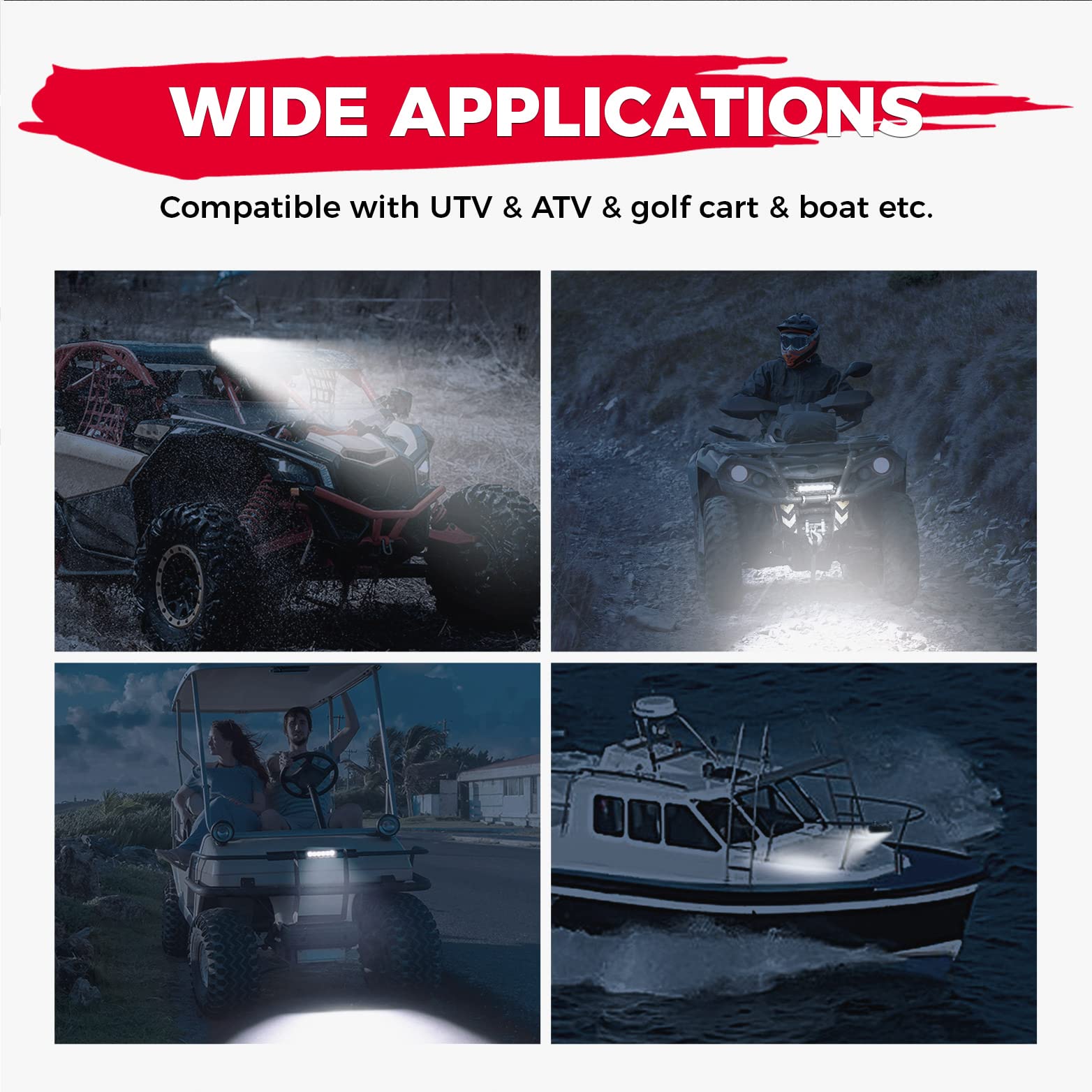 Photo of UTV LED Light Bar for Can-Am/ Polaris/ Kawasaki by Kemimoto - Premium for UTVs / Side by Sides
