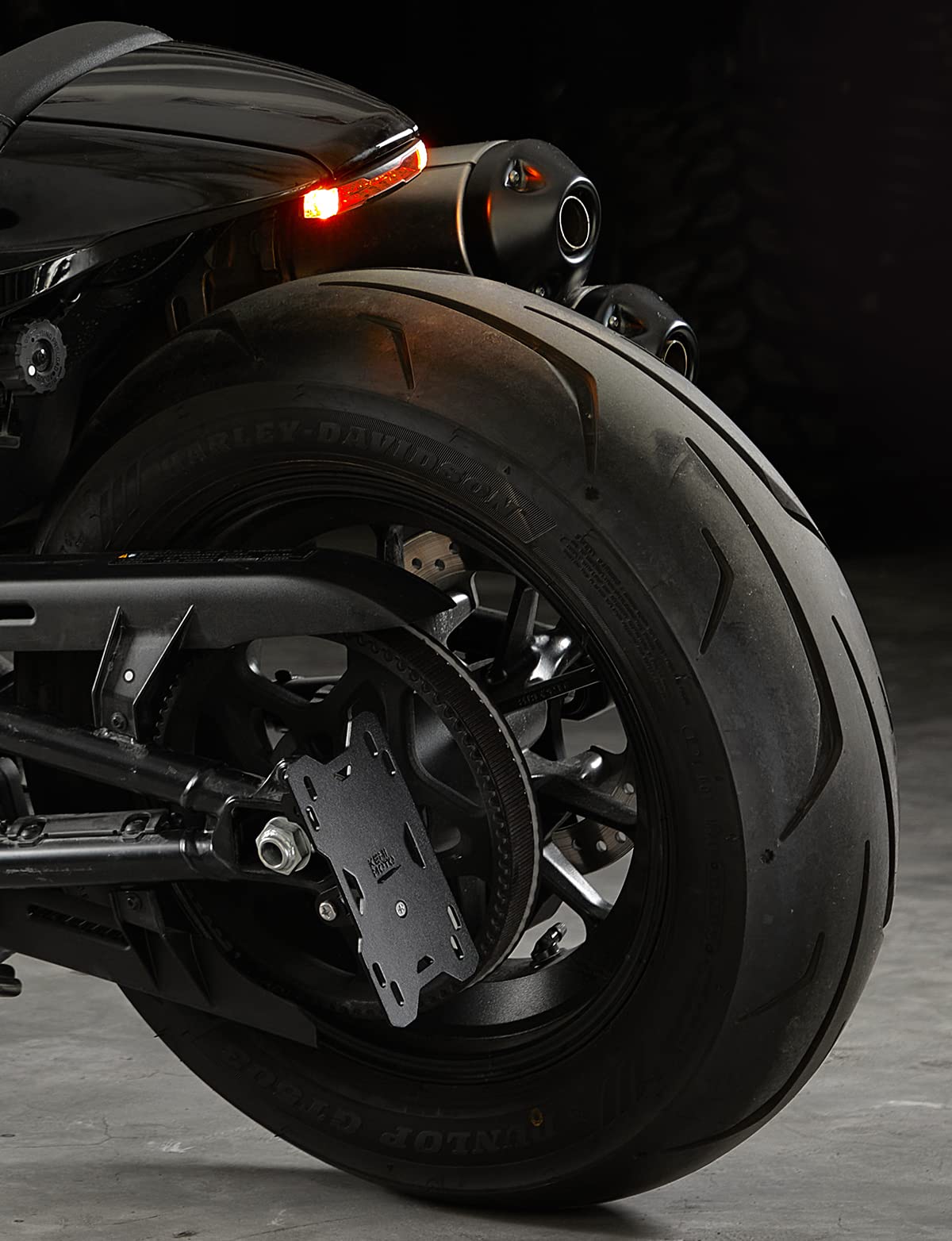 Photo of Motorcycle Side License Plate Holder Bracket with LED Light for Sportster S RH1250 by Kemimoto - Premium for UTVs / Side by Sides