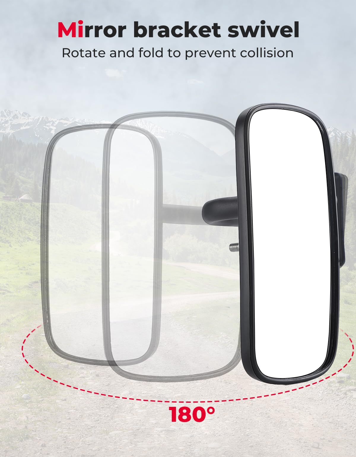 Photo of UTV Side Mirrors for Kubota RTV 400/ 500/ X1100/ X1140/ X1100C by Kemimoto - Premium for UTVs / Side by Sides