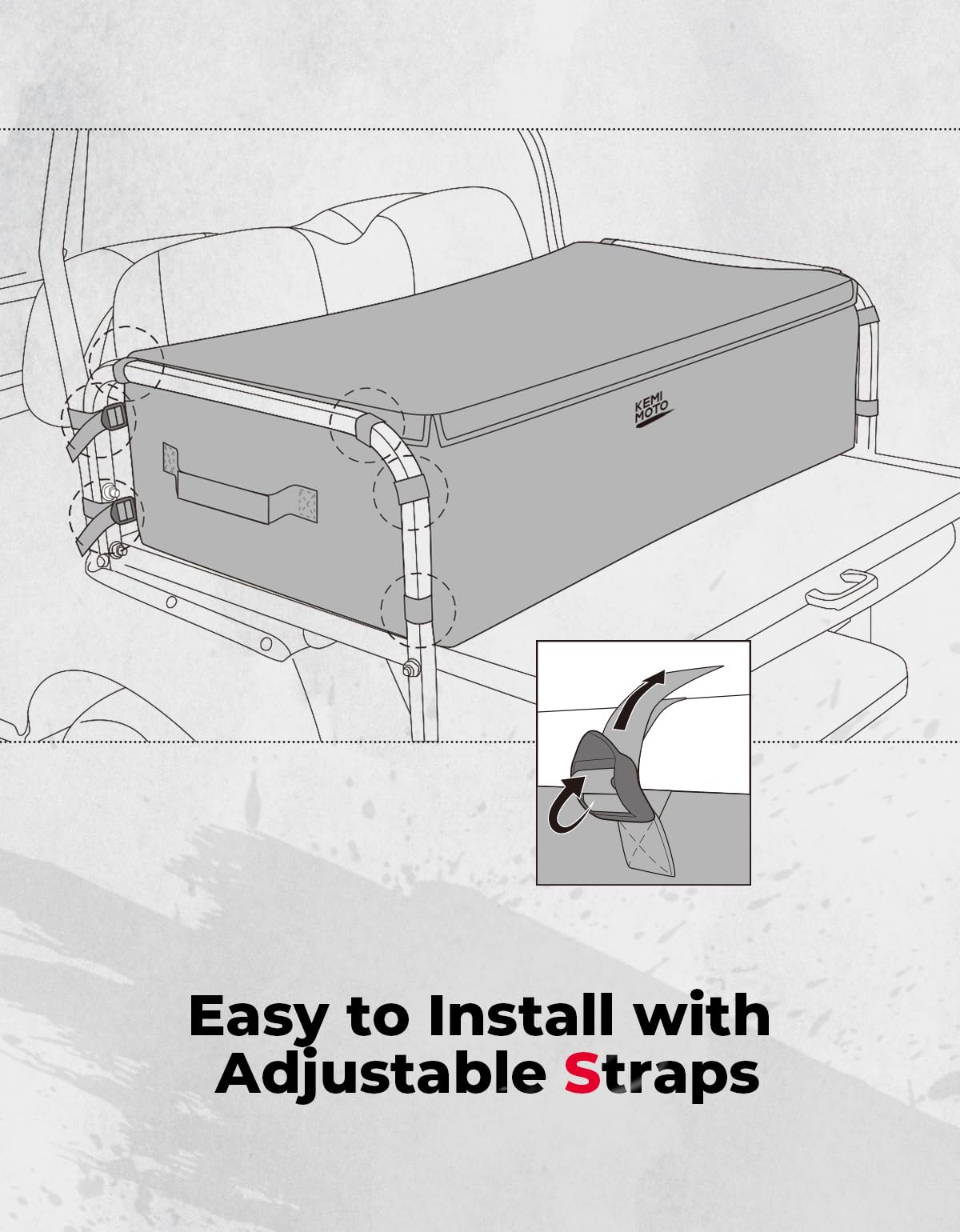 Photo of Storage Bag for Club Car, EZGO, Drive, Kandi Electric Golf Carts by Kemimoto - Premium for UTVs / Side by Sides